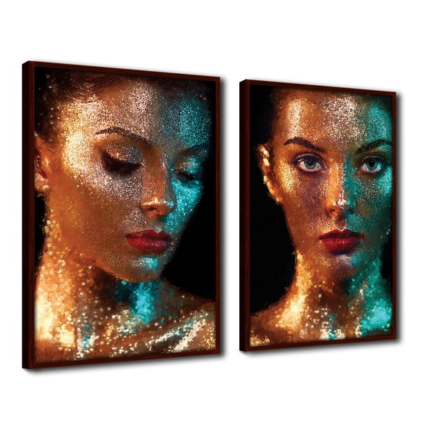 Quadro Decorativo Textura Cx Alta Pele Dourada 2 Un 40x60 - M