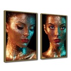 Quadro Decorativo Textura Cx Alta Pele Dourada 2 Un 40x60 - M