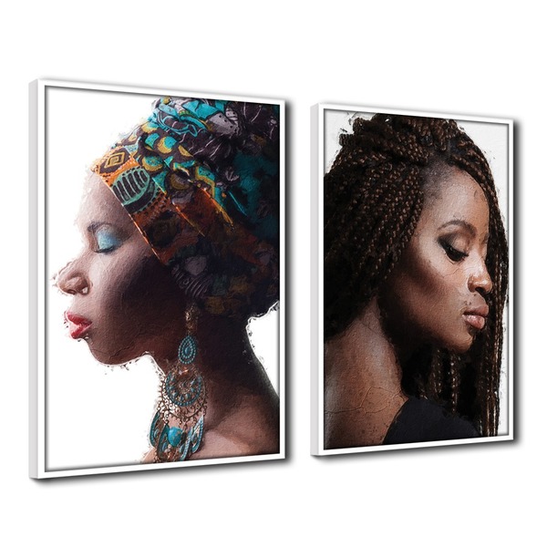 Quadro Decorativo Textura Cxalta Estilo Perfil Belo 2u 40x60