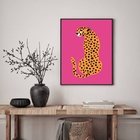 Quadro Decorativo The Leopard - Pink 33x24cm - Com Vidro Mold