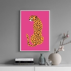Quadro Decorativo The Leopard - Pink 45x34cm Moldura:madeira