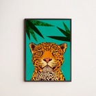 Quadro Decorativo Tigre Tropical 24x18cm Moldura:madeira Bran