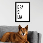 Quadro Decorativo Tipografia Brasília 24x18cm - Com Vidro Mol