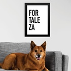 Quadro Decorativo Tipografia Fortaleza 24x18cm - Com Vidro Mo