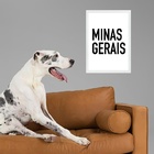 Quadro Decorativo Tipografia Minas Gerais 24x18cm Moldura Pre