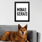 Quadro Decorativo Tipografia Minas Gerais 33x24cm - Com Vidro