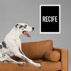 Quadro Decorativo Tipografia Recife 24x18cm Moldura Preta