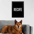 Quadro Decorativo Tipografia Recife 33x24cm - Com Vidro Moldu