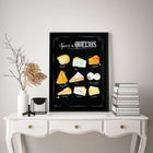 Quadro Decorativo Tipos De Queijo 24x18cm Moldura:madeira Bra