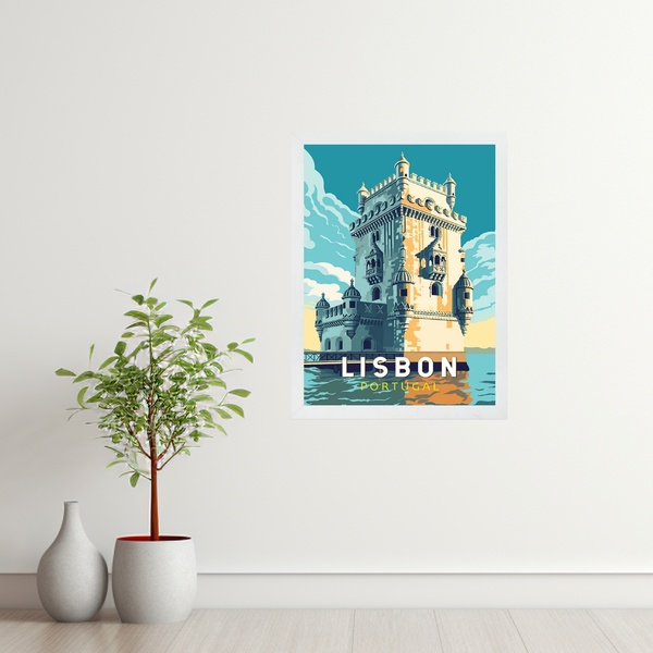 Quadro Decorativo Torre De Belém - Portugal 45x34cm - Com Vid