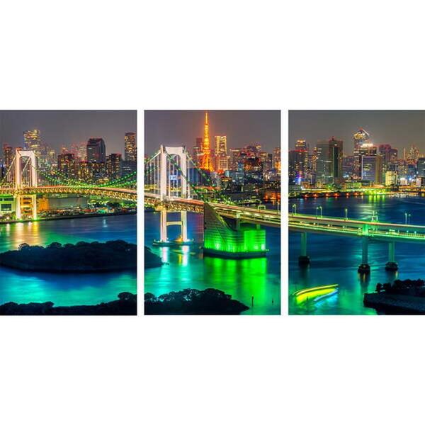 Quadro Decorativo Torre De Tóquio E Ponte Do Arco 3 Telas