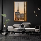 Quadro Decorativo Torre Eiffel Janela Vertical Com Moldura E