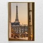 Quadro Decorativo Torre Eiffel Pela Janela Com Moldura E Sem