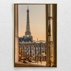 Quadro Decorativo Torre Eiffel Pela Janela Com Moldura E Sem