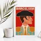 Quadro Decorativo Toureiro Barcelona 24x18cm - Com Vidro Mold