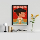 Quadro Decorativo Toureiro Barcelona 45x34cm - Com Vidro Mold