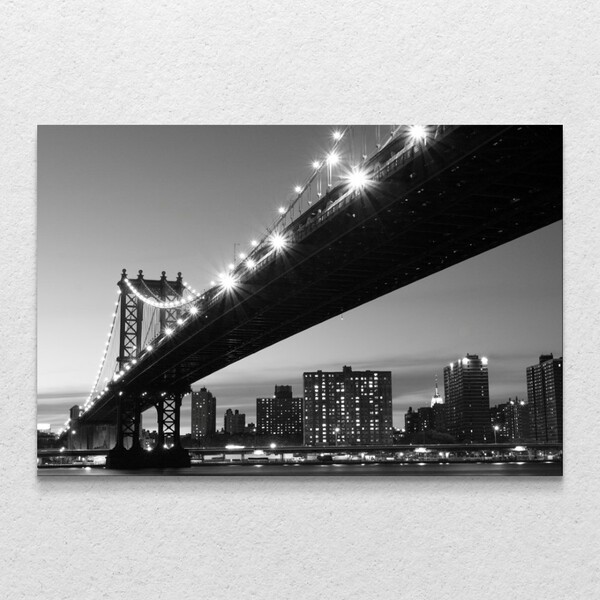 Quadro Decorativo Tradicional Ponte De Manhattan Sem Moldura