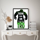 Quadro Decorativo Treine Como Um Monstro 24x18cm Moldura:made