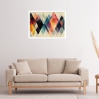 Quadro Decorativo Triângulos Abstrato  - 50x70cm Moldura Bran