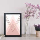 Quadro Decorativo Triângulos Rosês 45x34cm - Com Vidro Moldur