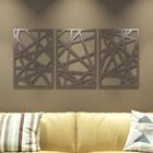 Quadro Decorativo Trio Em Mdf Mondrian Brown Granite