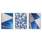 Quadro Decorativo Trio Mosaico Para Sala Quarto Escritório Em