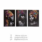 Quadro Decorativo Triplo Mulher Africana