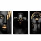Quadro Decorativo Triplo Mulher Negra