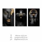 Quadro Decorativo Triplo Mulher Negra