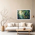 Quadro Decorativo Tropical Araras  - 50x70cm Moldura Branca