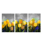 Quadro Decorativo Tulipas Amarelas 70x150 Trio