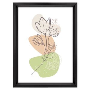 Quadro Decorativo Peonias Colorido sem Vidro 40x30cm Tropical