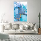 Quadro Decorativo Turquesa E Dourado Com Moldura E Sem Vidro