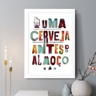 Quadro Decorativo Uma Cerveja Antes Do Almoço 33x24cm - Com V