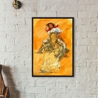 Quadro Decorativo Umbanda Boiadeiro 45x34cm Moldura:madeira B