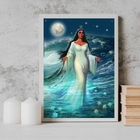 Quadro Decorativo Umbanda Iemanjá 33x24cm Moldura:madeira Pre