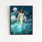 Quadro Decorativo Umbanda Iemanjá 45x34cm Moldura:madeira Bra
