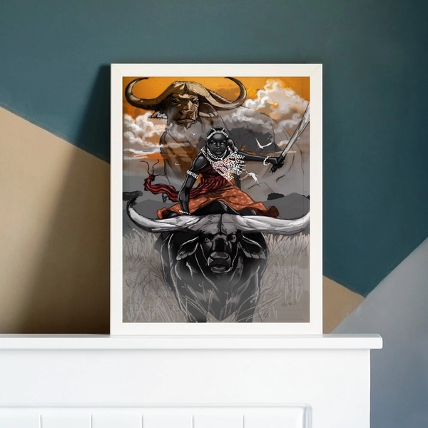 Quadro Decorativo Umbanda Oyá 24x18cm - Com Vidro Moldura:mad