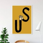 Quadro Decorativo União - Us 33x24cm Moldura:madeira Branca