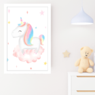 Quadro Decorativo Unicórnio Baby 30x45 P/ Ambientes