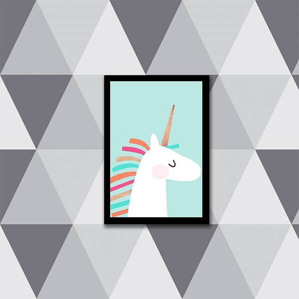Quadro Decorativo Unicórnio Baby 45x34cm A3 (45 X 34)