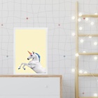 Quadro Decorativo Unicórnio Cavalo 45x34cm - Com Vidro Moldur