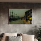 Quadro Decorativo Urbanismo Scotland Com Moldura Prata - 120x