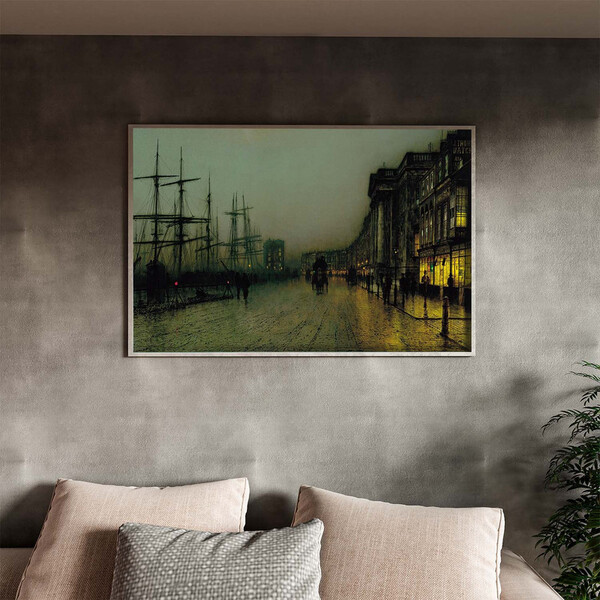 Quadro Decorativo Urbanismo Scotland Com Moldura Prata - 200x