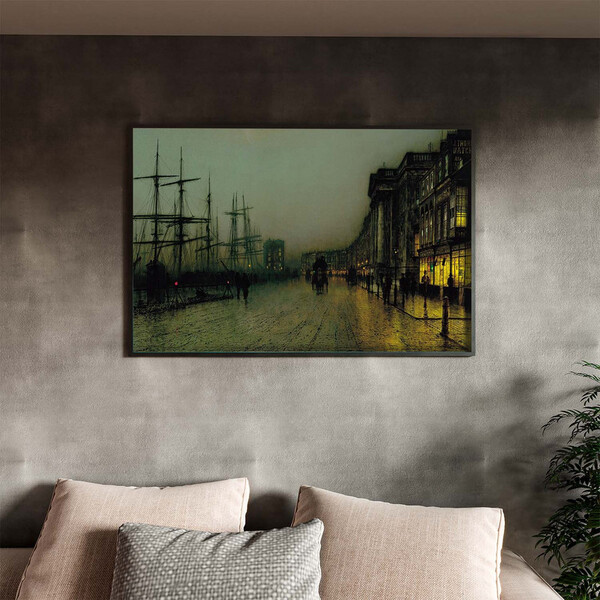 Quadro Decorativo Urbanismo Scotland Com Moldura Preto - 180x