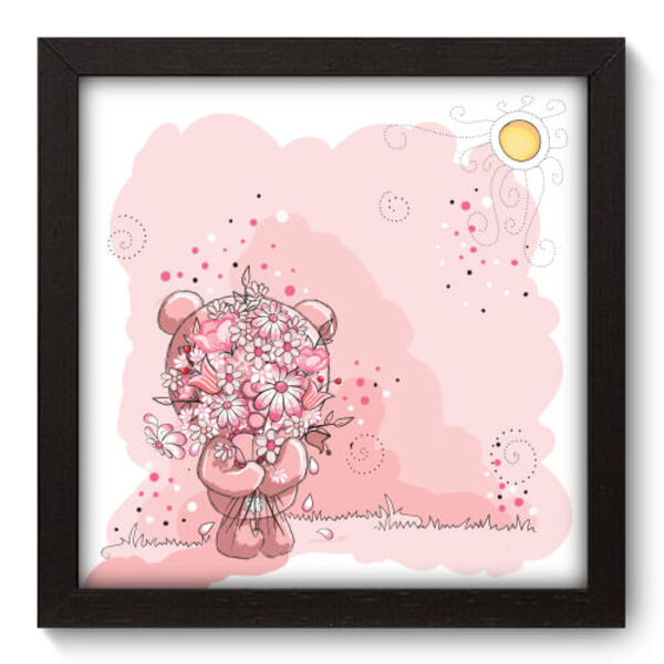 Quadro Decorativo - Ursinho - 22cm X 22cm - 070qdbp