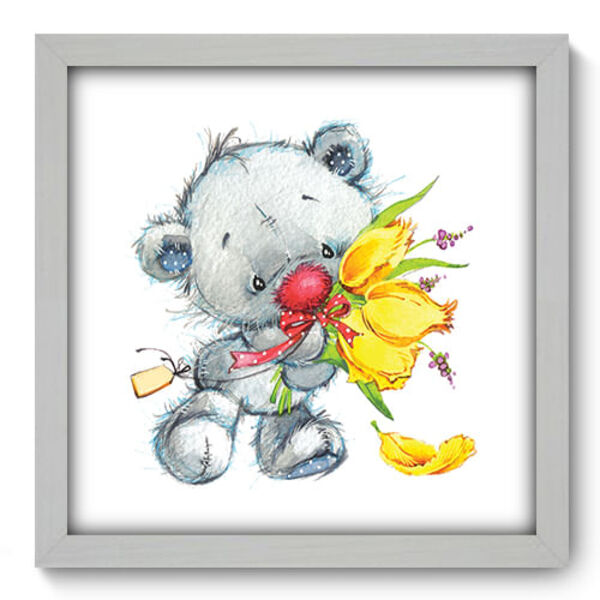Quadro Decorativo - Ursinho - 33cm X 33cm - 050qdbb