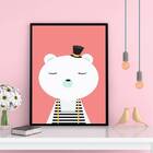 Quadro Decorativo Ursinho De Circo 45x34cm A3 (45 X 34)