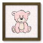 Quadro Decorativo - Ursinho Rosa - 22cm X 22cm - 002qdbm