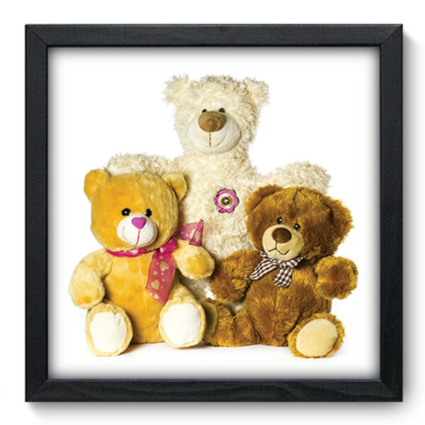 Quadro Decorativo - Ursinhos - 33cm X 33cm - 098qdbp